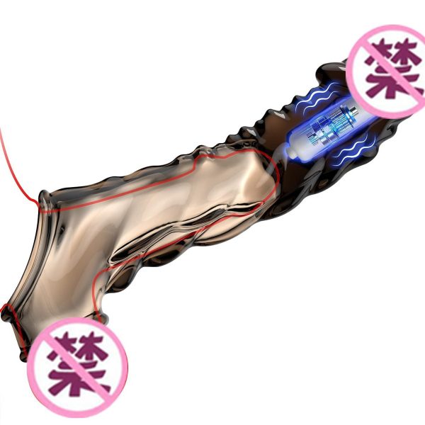 CG-30New men's crystal wolf tooth sleeves, lengthened and thickened vibration penis sleeves, adult sex toys, male products