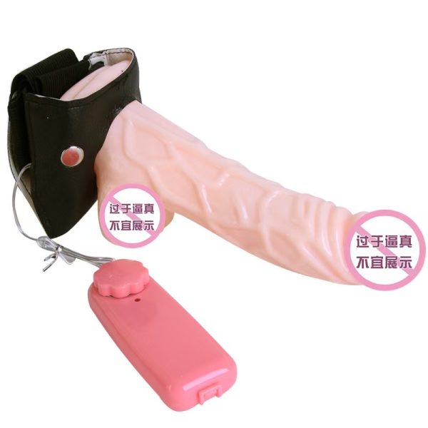 CG32 Wearing fake hollow penis, gay leather pants, masturbator, adult sex toys