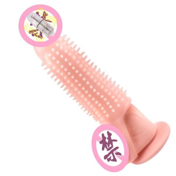 CG-25  Vibration wolf braces for men anti-detachment big head crystal lengthened thickened with thorns to touch sex adult sex products