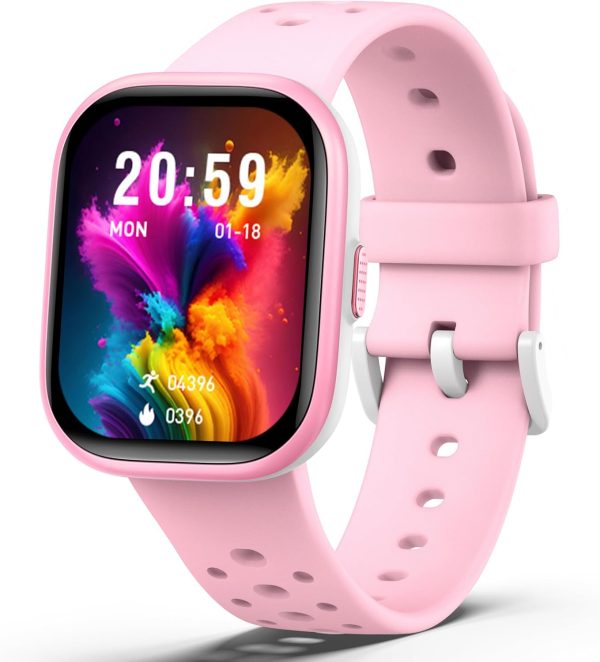 Upgraded Kids Smart Watch Fitness Tracker, 1.85" Screen with 12 Puzzle Games, Heart Rate Sleep Monitor, Pedometer, Waterproof Activity Tracker with/Without APP for Boys Girls