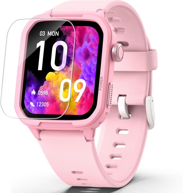 Kids Smart Watch for Boy Girl, Kids Watches with 19 Sport Modes, Heart Rate, Sleep Monitor, Pedometer, Alarm Clock, IP68 Waterproof Fitness Tracker, Gift for 6-16 Year Old Boys Girls Toys (Blue)