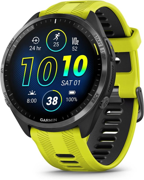 Garmin Forerunner 965 Running Smartwatch, Colorful AMOLED Display, Training Metrics and Recovery Insights, Black and Powder Gray, 010-02809-00
