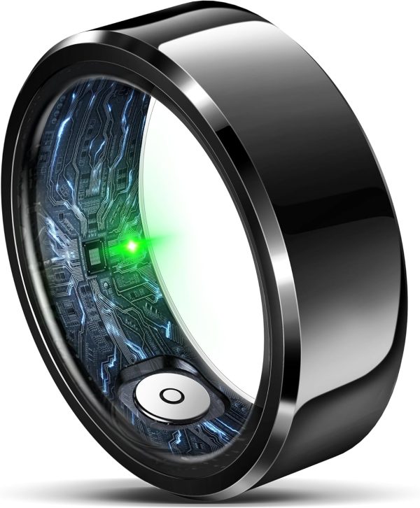 Smart Ring for Women Men, Fashion Minimalist Fitness Ring & Sleep Tracker Ring with Heart Rate, SPO₂,Blood Pressure,5ATM Waterproof Health Ring, No Subscription,Womens Gift(Gold,Size 9)